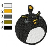 Black Angry Birds Embroidery Design